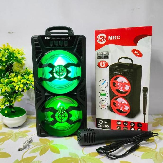 TKNOUKA Speaker Bluetooth Full Bass Speaker Bluetooth Tipe Y801 Free Mic Kabel Speaker Wireless