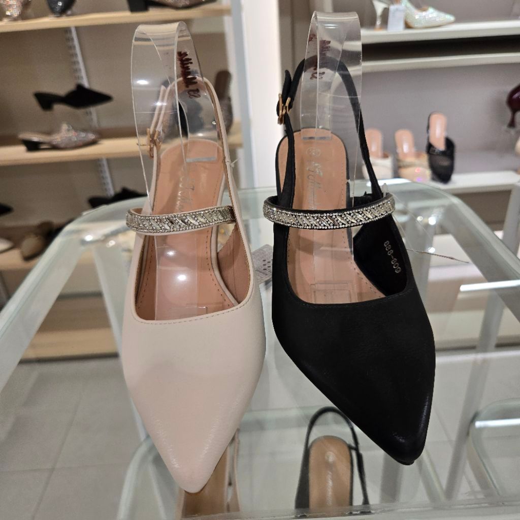 YONGKI KOMALADI NEW sepatu sandal pesta selop heels 8cm wanita upper manik2 ori size 36-40