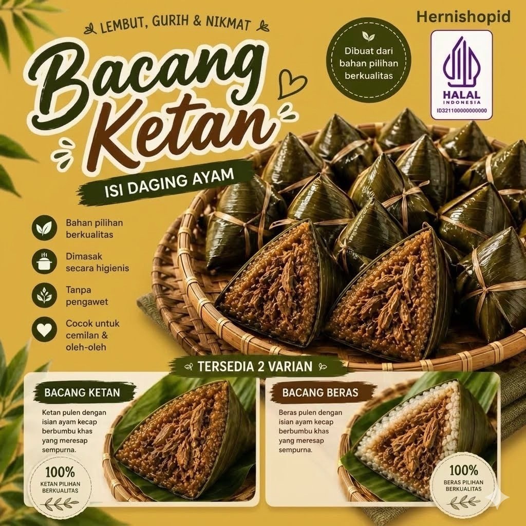 Bacang Ketan / Bacang Beras Ketan / Bacang Enak Pengiriman Instant Bandung