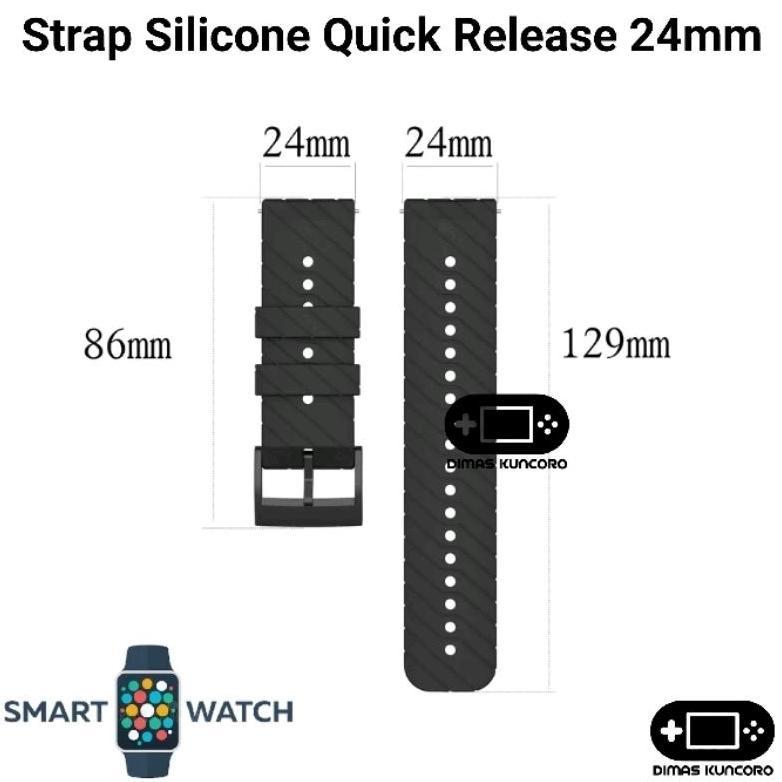 Strap Silicone Quick Release 24mm olike smartwatch zeth w5 ow-w5 silikon tali jam