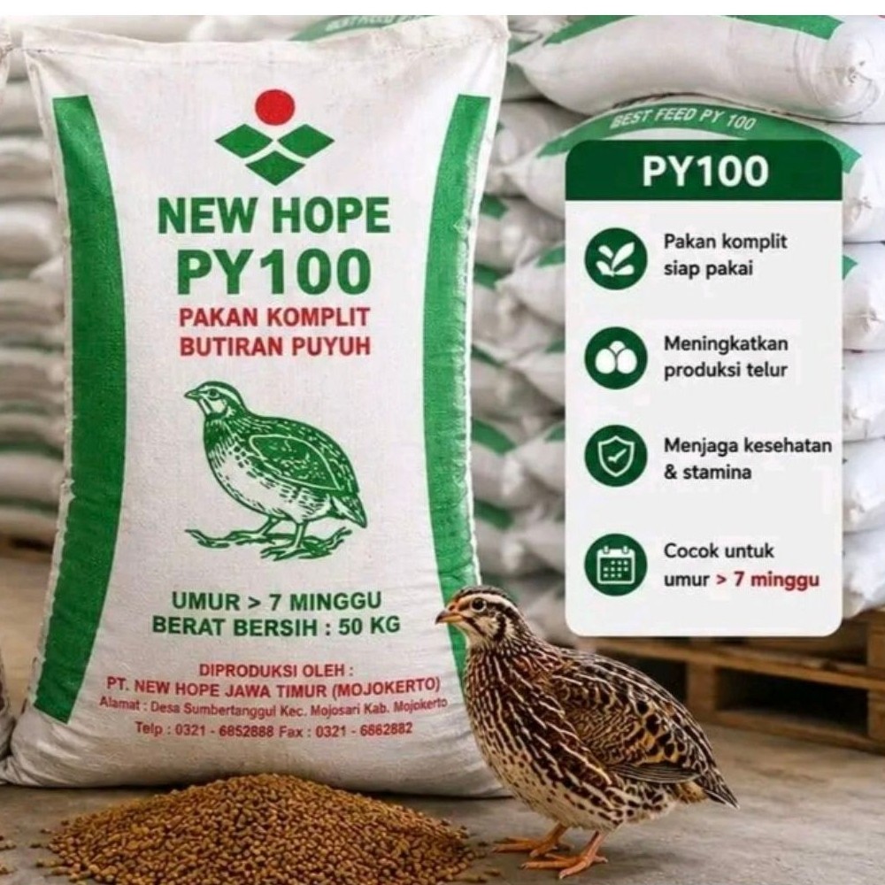 Pakan puyuh petelur new hope py100 pakan burung 10.kg