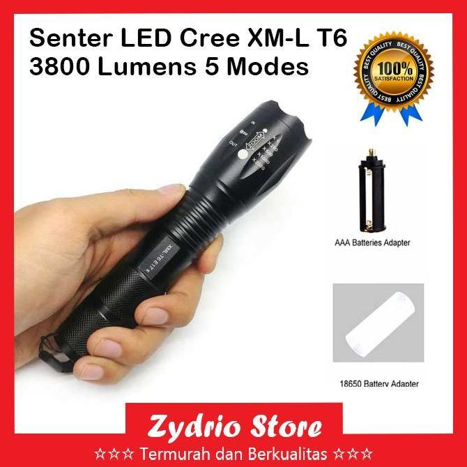 Senter LED Cree XM-L T6 3800 Lumens Police / SWAT / Senter Swat Mini