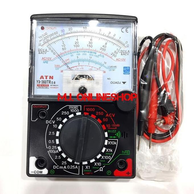 Avometer Analog + Buzzer Multimeter Multitester Besar + Baterai