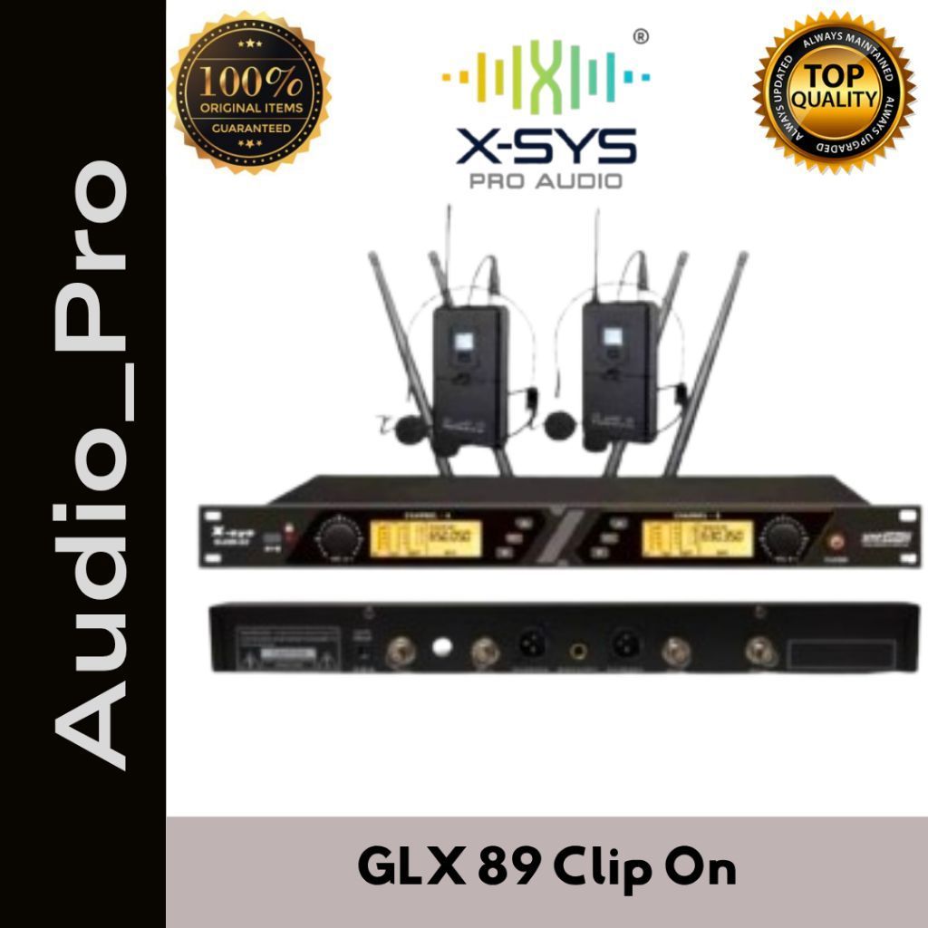 Mic Wireless Clip On Xsys GLX89 | Mic Clip On Xsys Wireless GLX 89 Mic Xsys JJHH Clip On GLX89