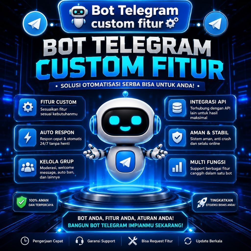 BOT CUSTOM | JASA PEMBUATAN BOT ( PYTHON, TELEGRAM, DISCORD, APLIKASI, WEB DLL )