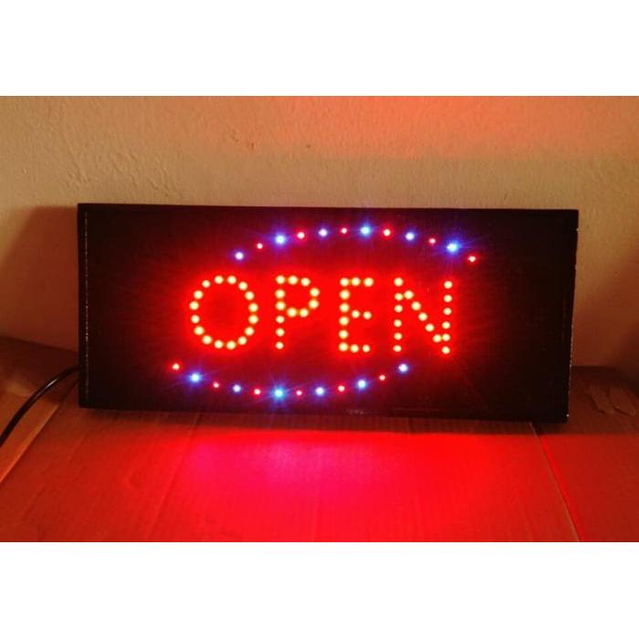 tulisan led / led sign OPEN merah baru