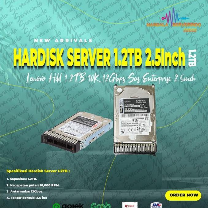 Lenovo Hdd 1.2TB 10K 12Gbps Sas Enterprise  PN : 00WG700 FRU: 00WG701 Hardisk Server IBM LENOVO 2.5i