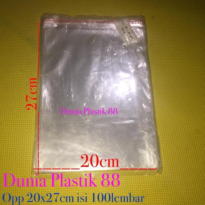 Pack- 100Pc Kantong Plastik Bening Opp 20X27Cm Kemasan Baju Baru Lem Perekat