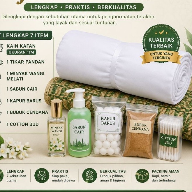 perlengkapan jenazah/ 1 set perlengkapan jenazah