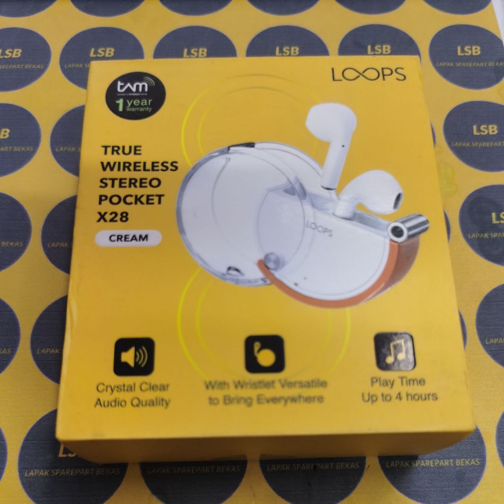 EARPHONE LOOPS WIRELESS STEREO POCKET X28 LOOPS ORIGINAL