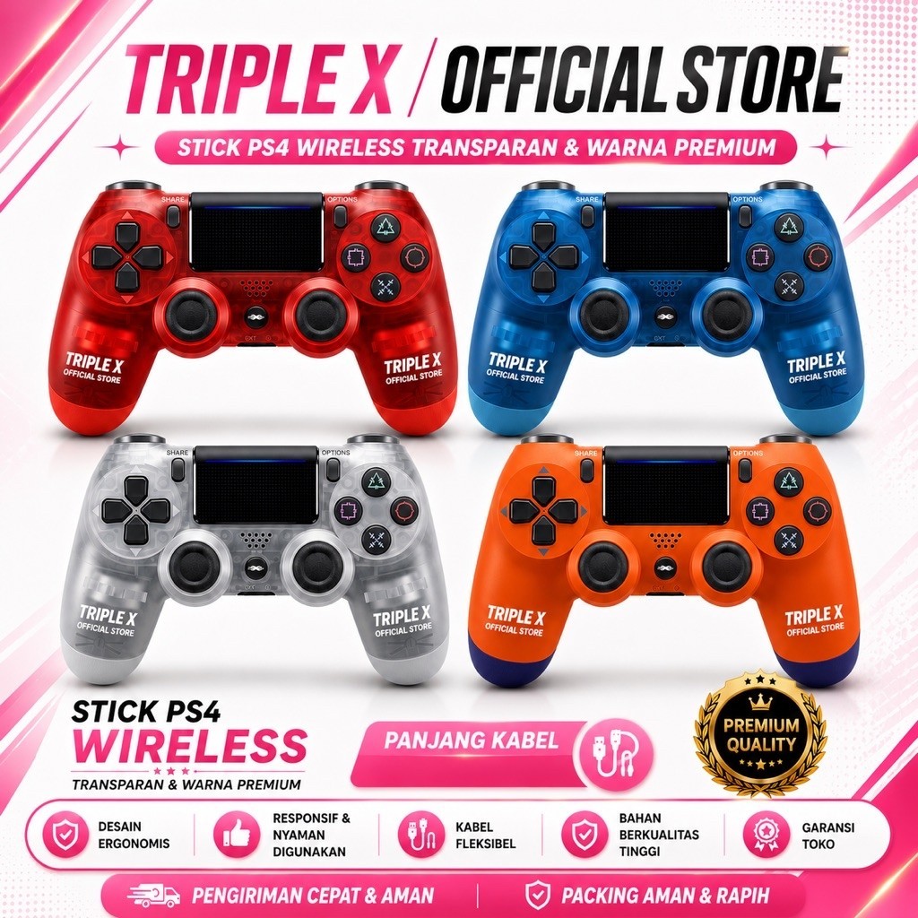 Triple X -  stick transparan DS4 wireless