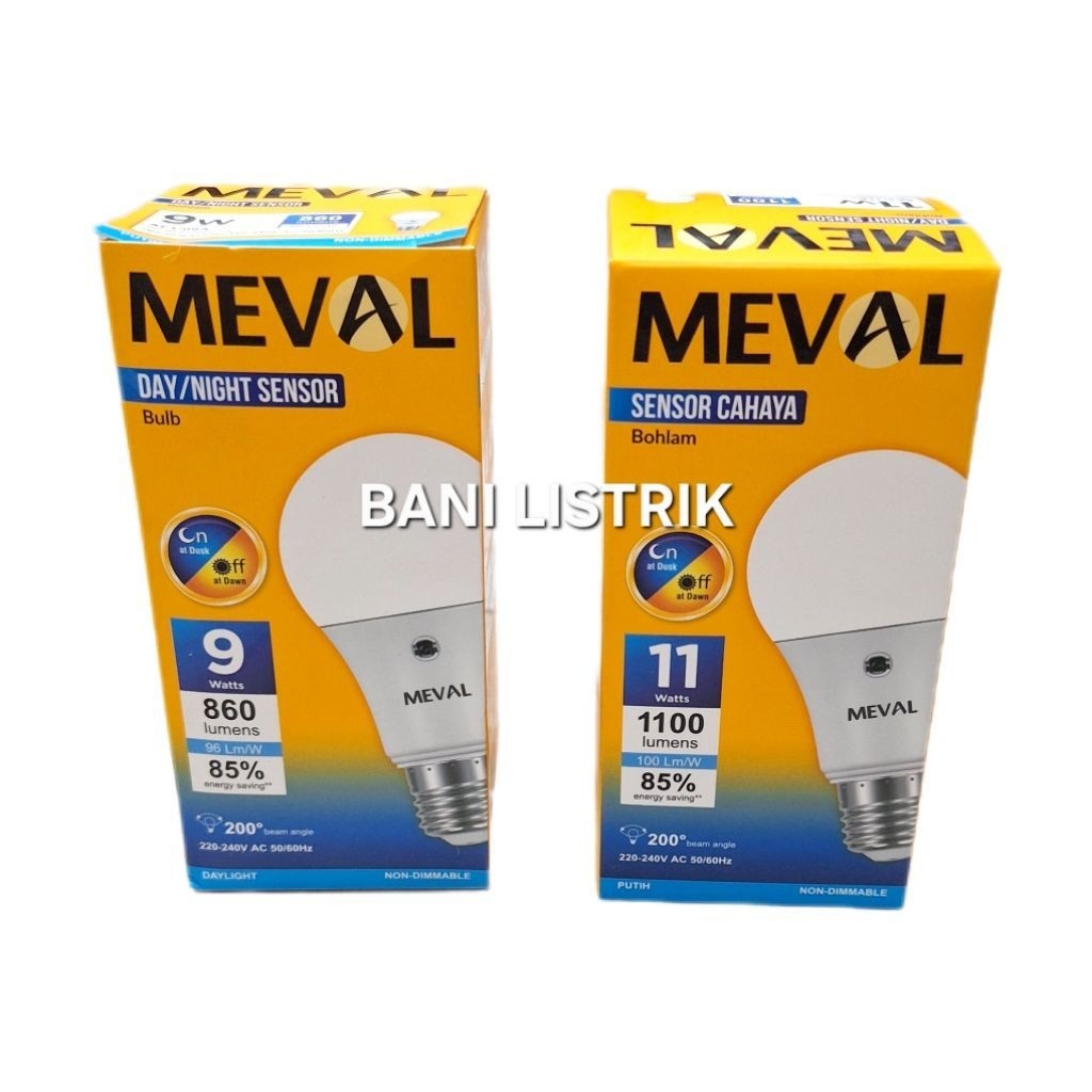 Lampu Sensor Cahaya Meval 9 11 Watt Garansi 1 Tahun