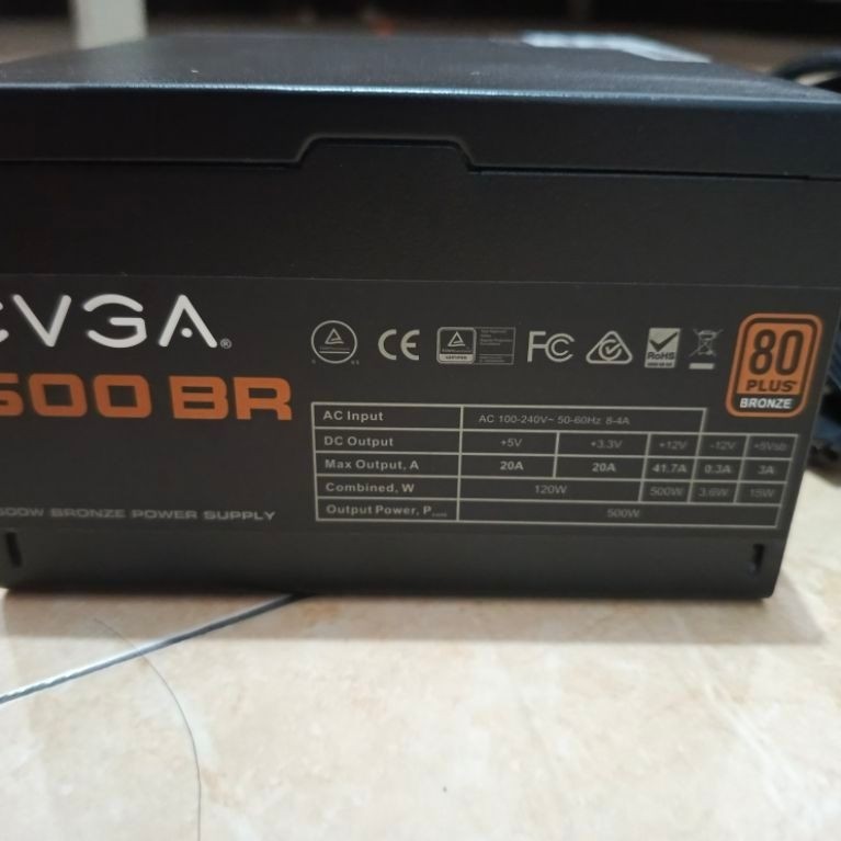 Power Supply (PSU) EVGA 500 BR (500 Watt 80 Plus Bronze)