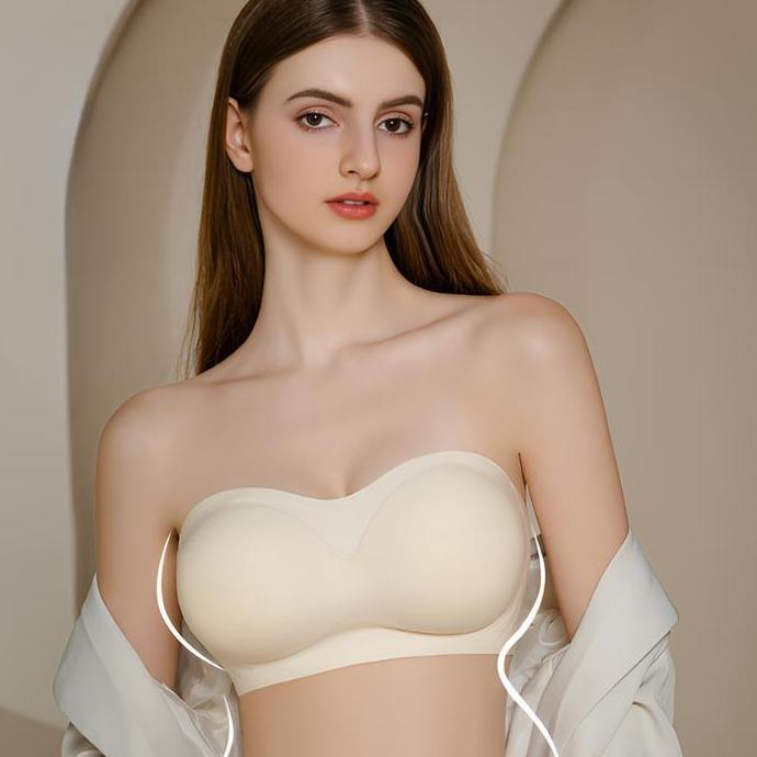 HASAKKI-Kemben Bra Strapless Anti Geser | Bh Wanita Seamless Nyaman Busa Tipis Tanpa Kawat Tali Tran