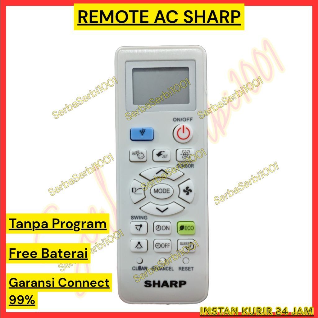 (FREE BATERAI) REMOTE AC SHARP / REMOTE AC UNIVERSAL SHARP / REMOTE AC TANPA PROGRAM