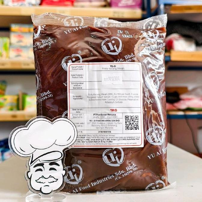Yu Ai Red Bean 1Kg / Kacang Merah Yu-Ai 1Kg / Pasta Red Bean Yu-Ai 1Kg / Filling Kacang Merah Yu-Ai 