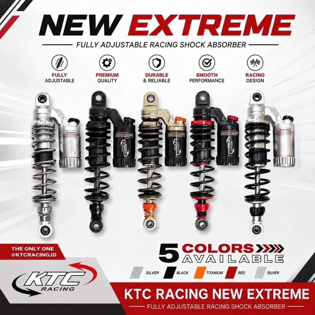 SHOCK KTC RACING EXTREME 340 MM DAN 340 MM / SHOCK TABUNG 320 MM DAN 340 MM KTC RACING ok