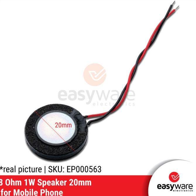 Speaker 8 Ohm 1 Watt 20 Mm Speaker Mini Circual 8Ohm 1W