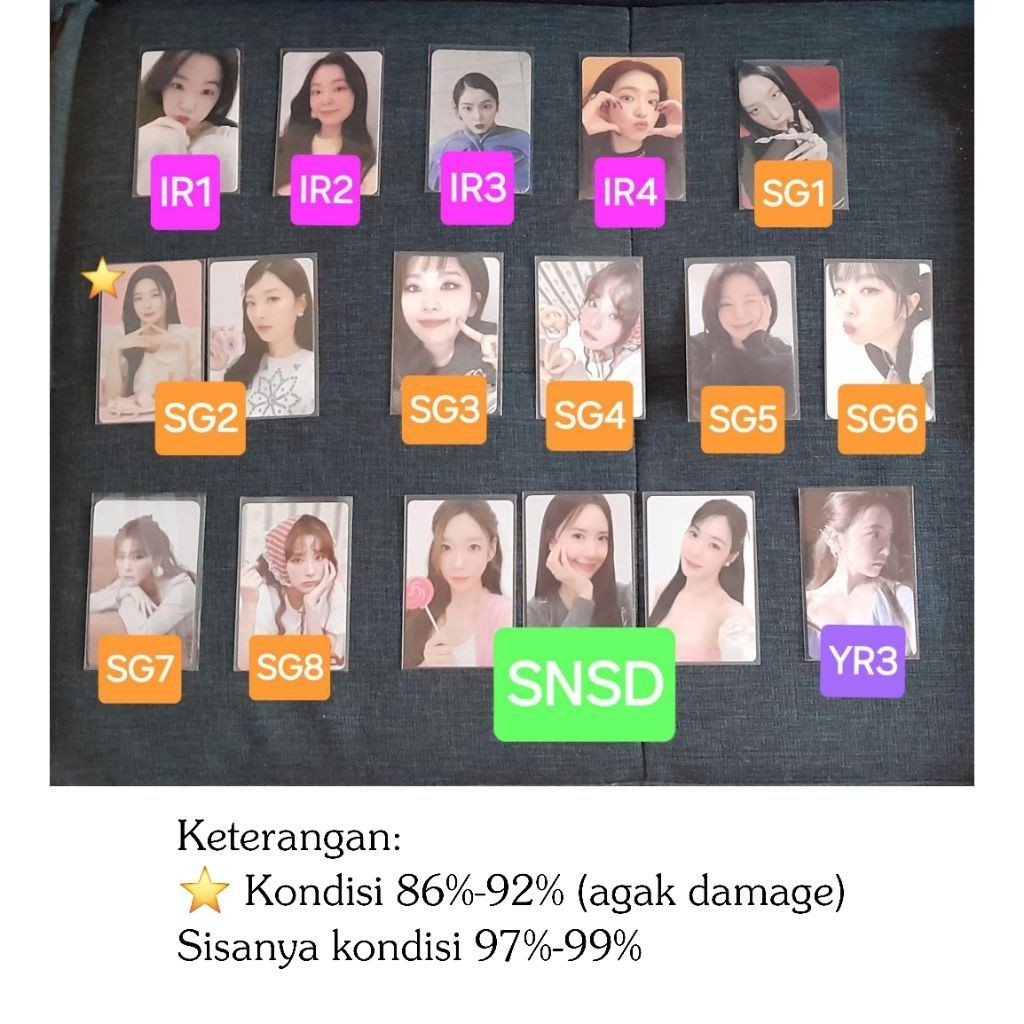 PC Photocard Red Velvet Irene Seulgi Wendy Yeri Chill Kill Azarine SG23 SG25 Season Greetings Birthd