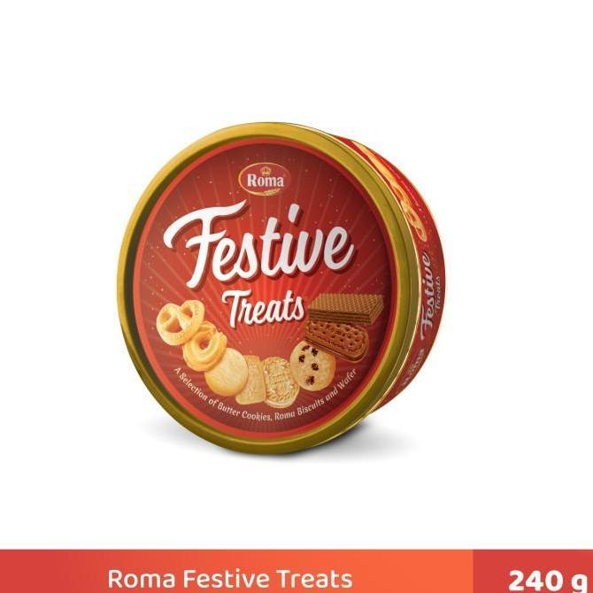 ROMA Festive Treats 240 gr Biskuit Kaleng