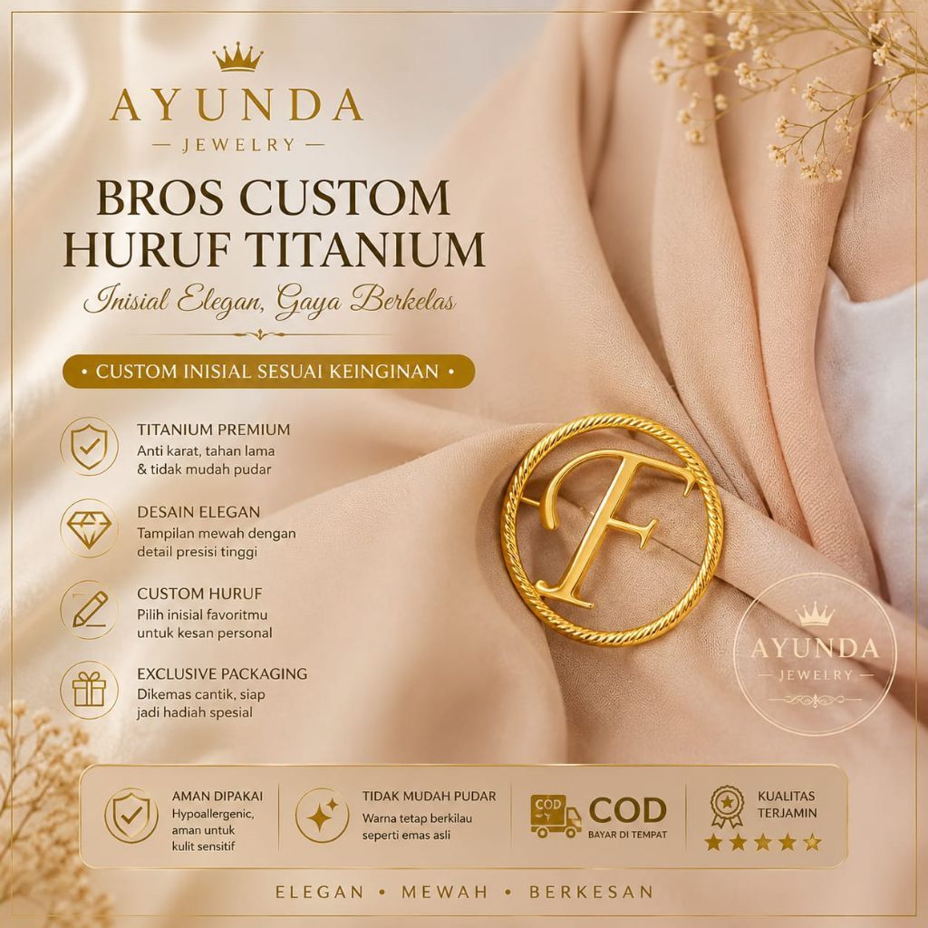 Bros custom Nama/Huruf Titanium Luxury Bros Nama