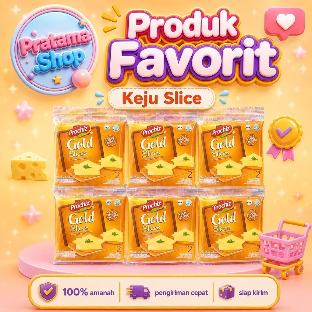 { produk favorit } 7 sachet Keju slice prochiz isi 2pcs