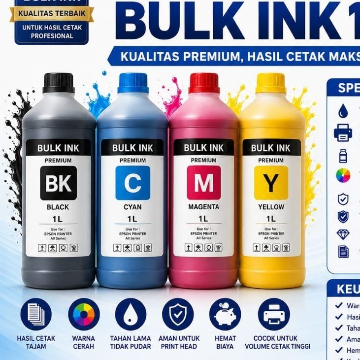 Tinta Bulk Ink Epson 1 Liter L-Series 4 Warna