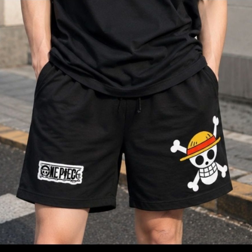 BOXER ONE PIECE CELANA PENDEKHITAM Kain Nvaman Panjang Pantai Moti1Sablon Shorts Distribusi