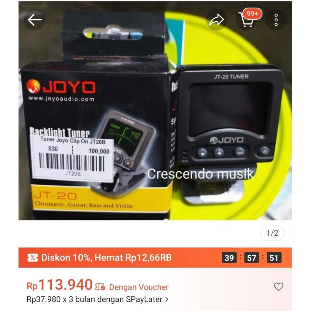 Tuner Gitar Joyo JT 20