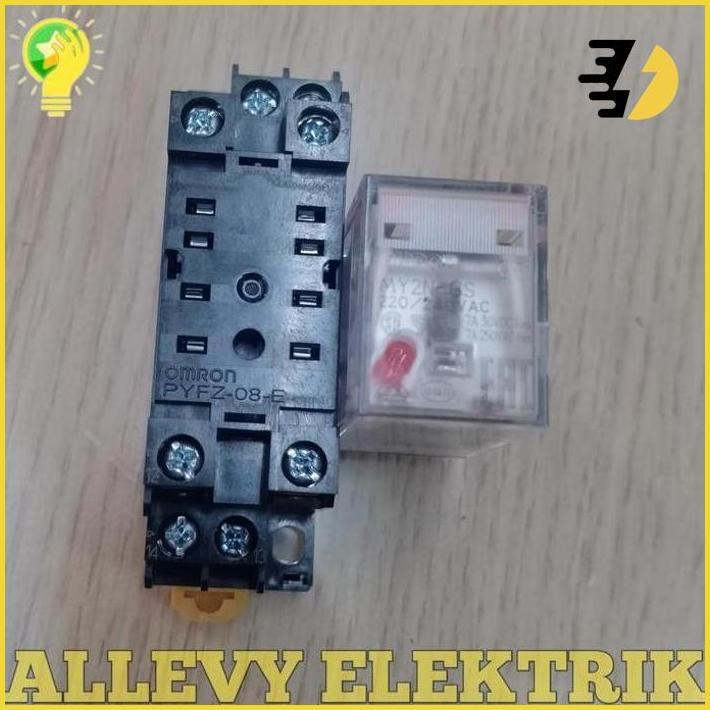 Relay Omron My2N-Gs 220Vac + Socket Omron Terbaru
