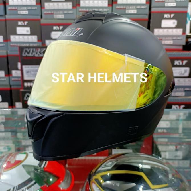 Helm SNAIL FFS2 Solid Black Doff Iridium Flat Visor + Spoiler 3D