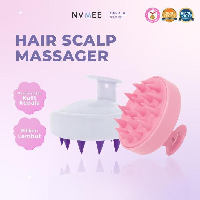 regazon.id - nvmee - sisir pijat keramas silikon lembut anti rambut rontok