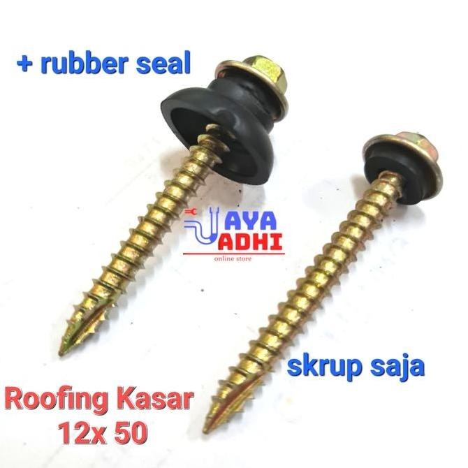 =====] Skrup Roofing Kayu 5cm - ECER per pc / Drat Kasar 12 x 50mm Sekrup SDS Solartuff Spandek Rang