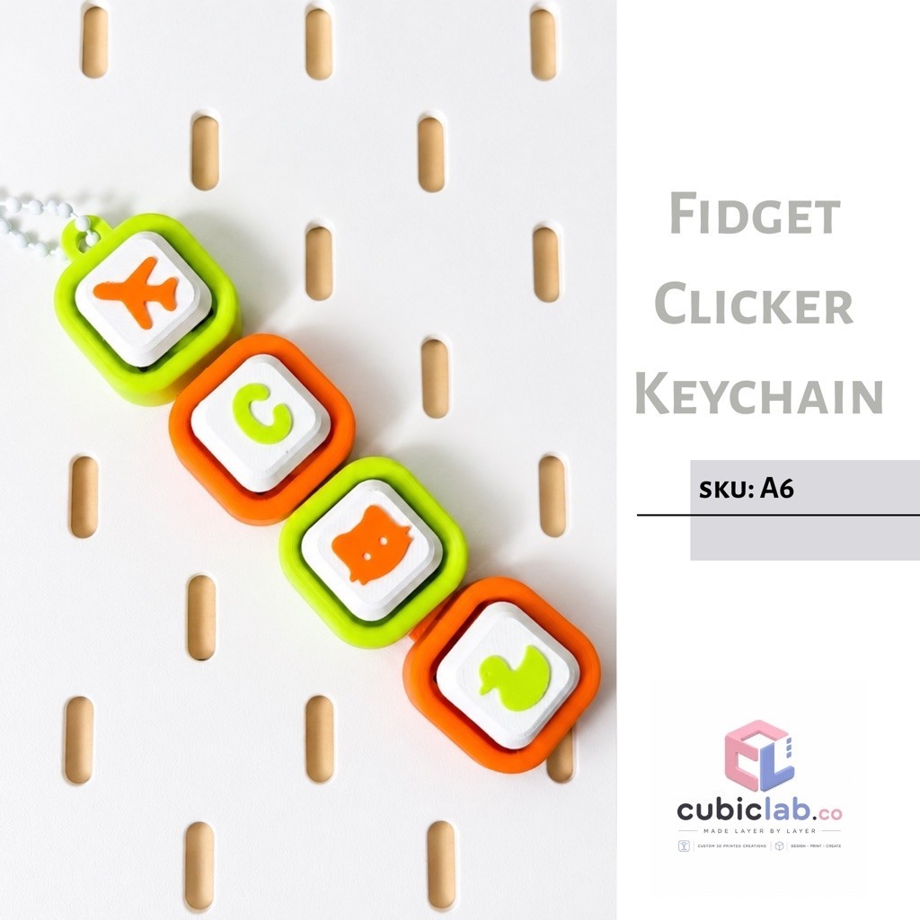 Cubic Lab - Initial Keychain 3D Fidget Clicker
