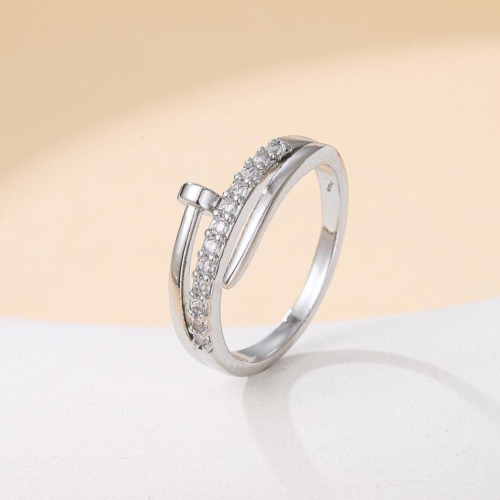 TERBARU BLK Cincin Jewelry Wanita Dewasa Titanium Anti Luntur Model Simple MiniLove Permata Zircon R