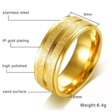 NEW ARRIVAL Cincin Titanium wanita pria stainless steel emas perihasan aksesoris gold cicin tunangan