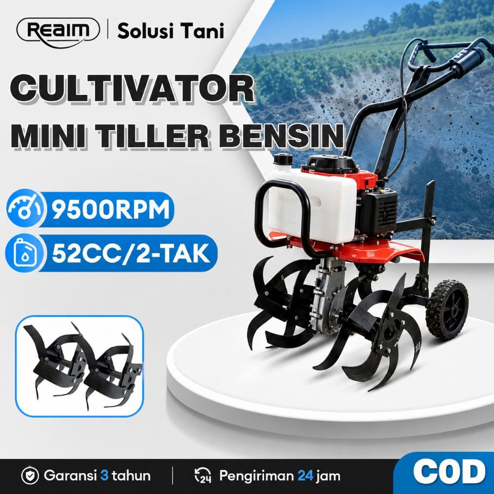 KUBOTA Reaim Cultivator Mini Tiller Bensin 52CC 2-TAK Tiller Cultivator Parit Bensin Pertanian Culti