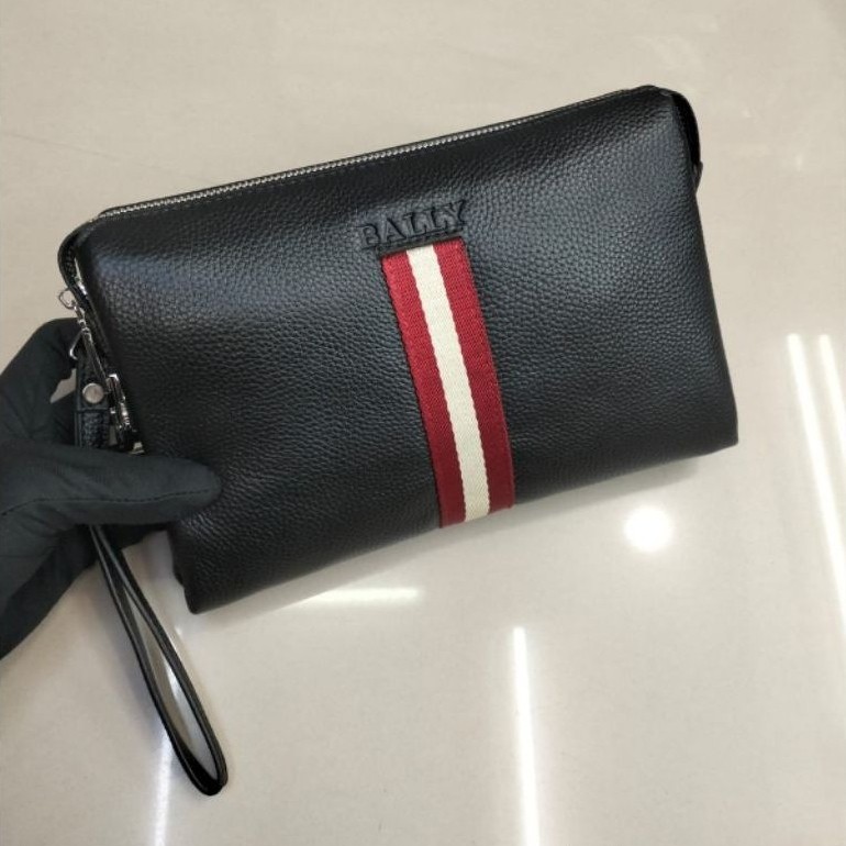 Handbag clutch pria bally kulit asli tas pria