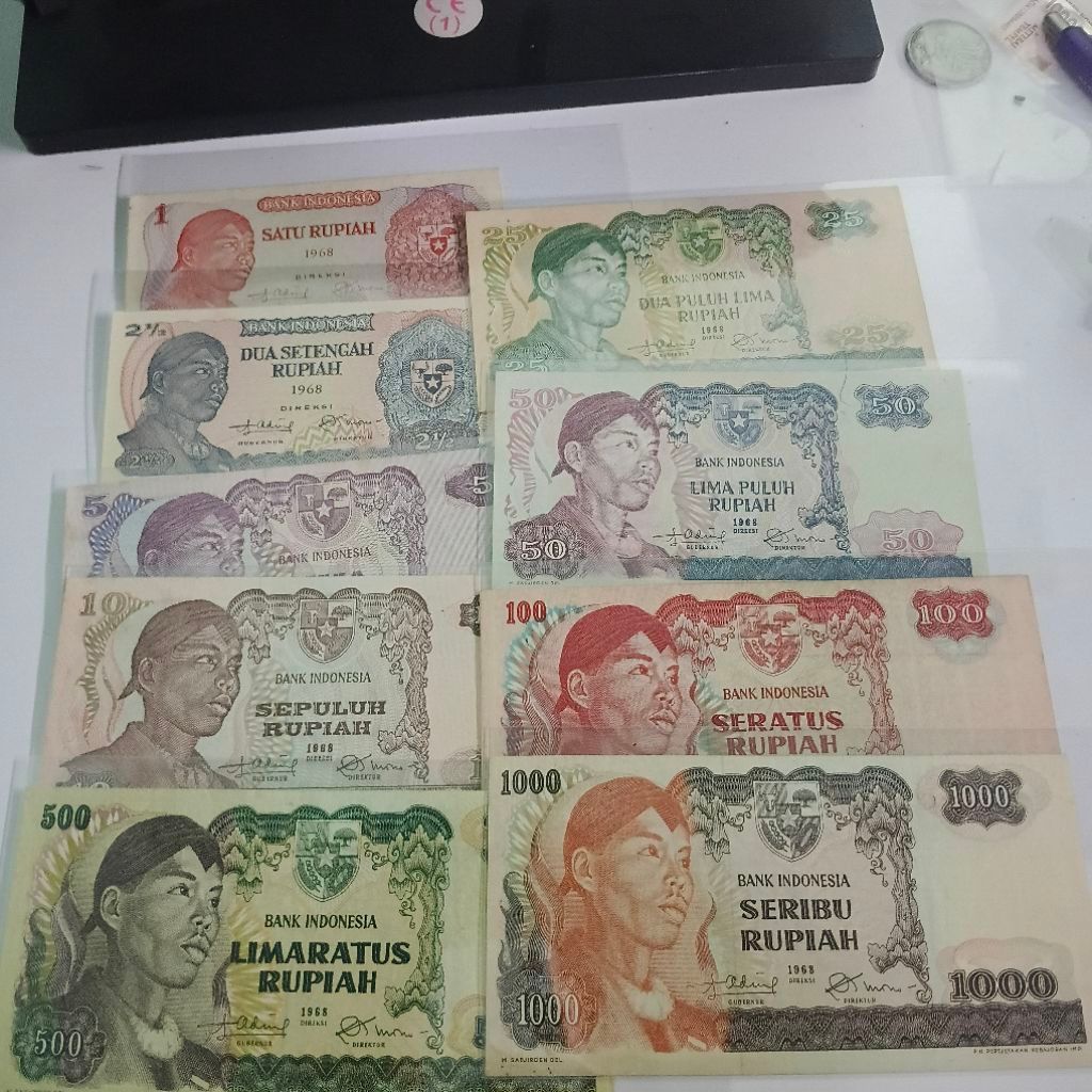 1 set uang sudirman tahun 1968 asli