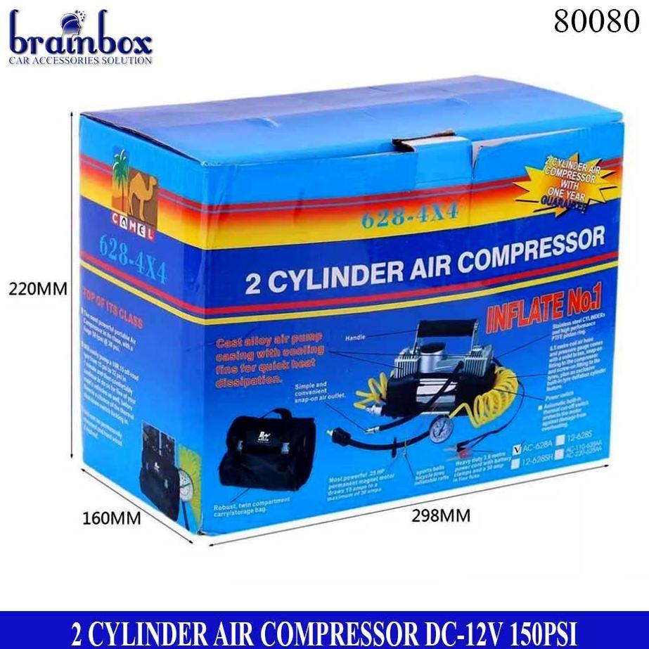 Cuci Gudang High Quality Pompa Ban Kompresor Angin 2 Silinder Pompa Angin Mini Heavy Duty Air Compre
