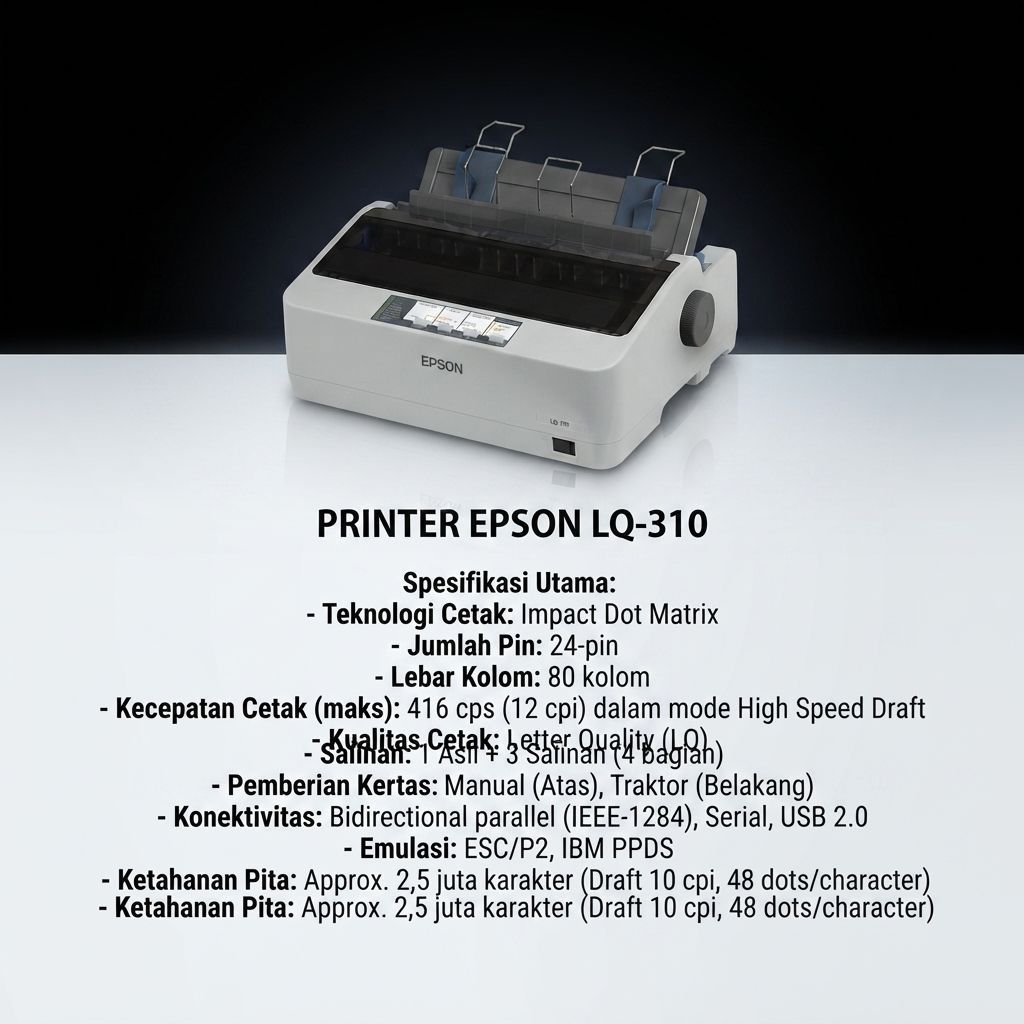 Printer Epson LQ310 Dotmatrix Printer LQ-310 Printer Kasir Epson LQ 310 Bergaransi