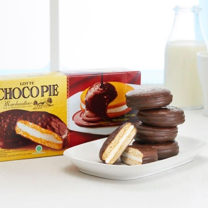 Lotte Choco Pie Marshmallow Biskut Coklat Coklat dengan Marshmallow
