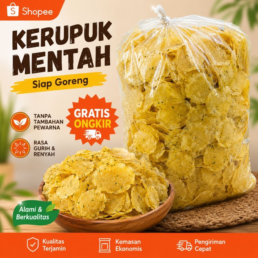 1 KG KERUPUK SAMILER MENTAH RASA ORIGINAL