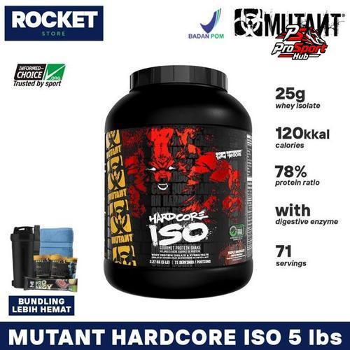 Mutant Hardcore ISO Surge 5 lbs - Gourmet Whey Protein Isolate & Hydrolysate dengan Mini Chocolate C