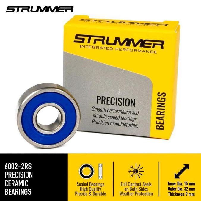(1 Pcs) Bearing Strummer 6002-2Rs Sealed Bearing Hybrid Ceramic Bearing 6002 2 Rs 15Mm X 32Mm X 9Mm