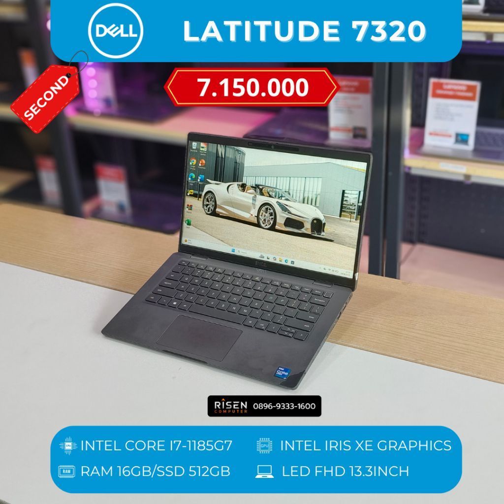 DELL LATITUDE 7320 Intel Core I7-1185G7 RAM 16GB SSD 512GB FHD 13,3Inch Notebook Second Bekas Laptop