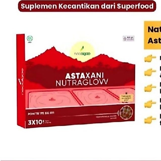 Astaxani Nutraglow Extrack Astaxanthin 10mg( 30 kapsul) - bpom