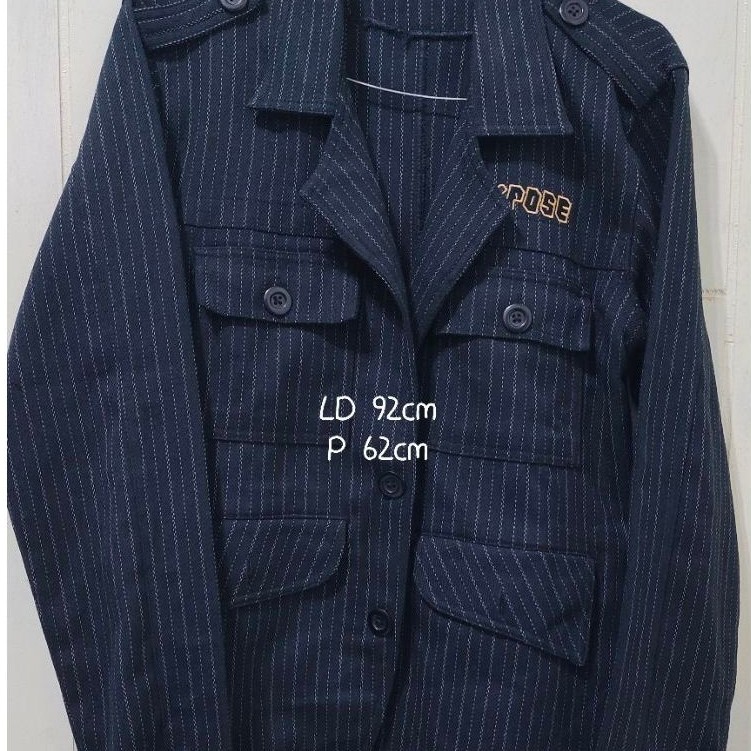 Blazer Unisex Brand XPOSE Navy Motif Salur (Pinstripe)