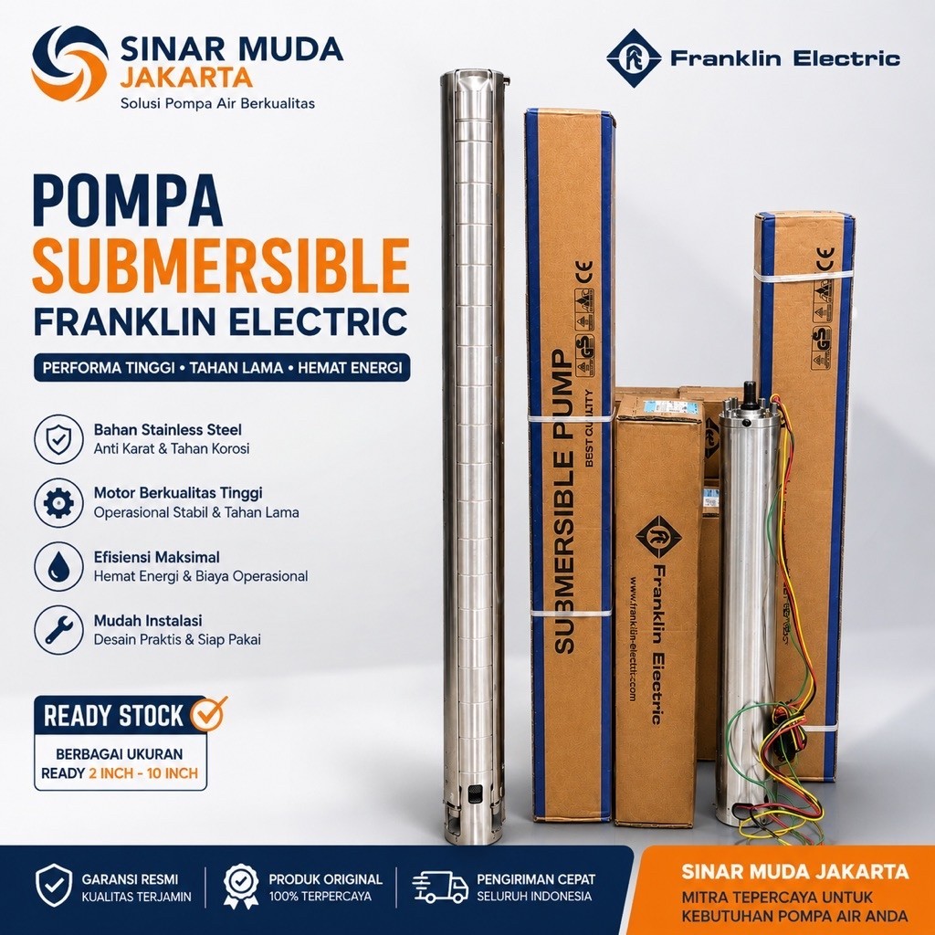 POMPA SATELIT FRANKLIN 3HP 1PHASE 4SP14/7 SUBMERSIBLE PUMP FRANKLIN
