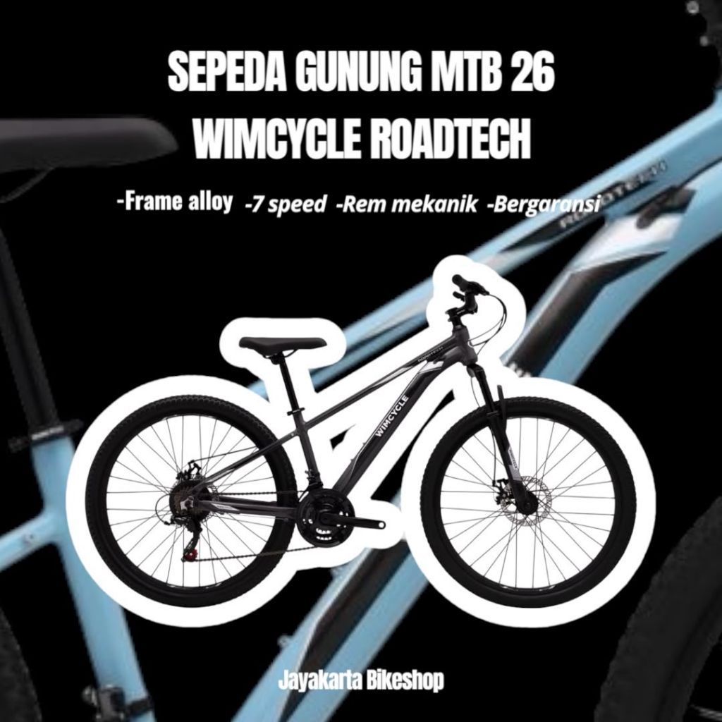 SEPEDA GUNUNG MTB 26 WIMCYCLE ROADTECH ROAD TECH | 26 INCH ADULT MOUNTAIN BIKE ORIGINAL DAN BERGARAN